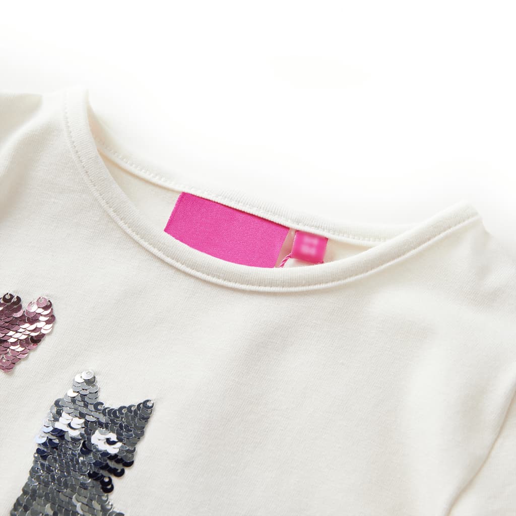 T-shirt pour enfants à manches longues écru 140