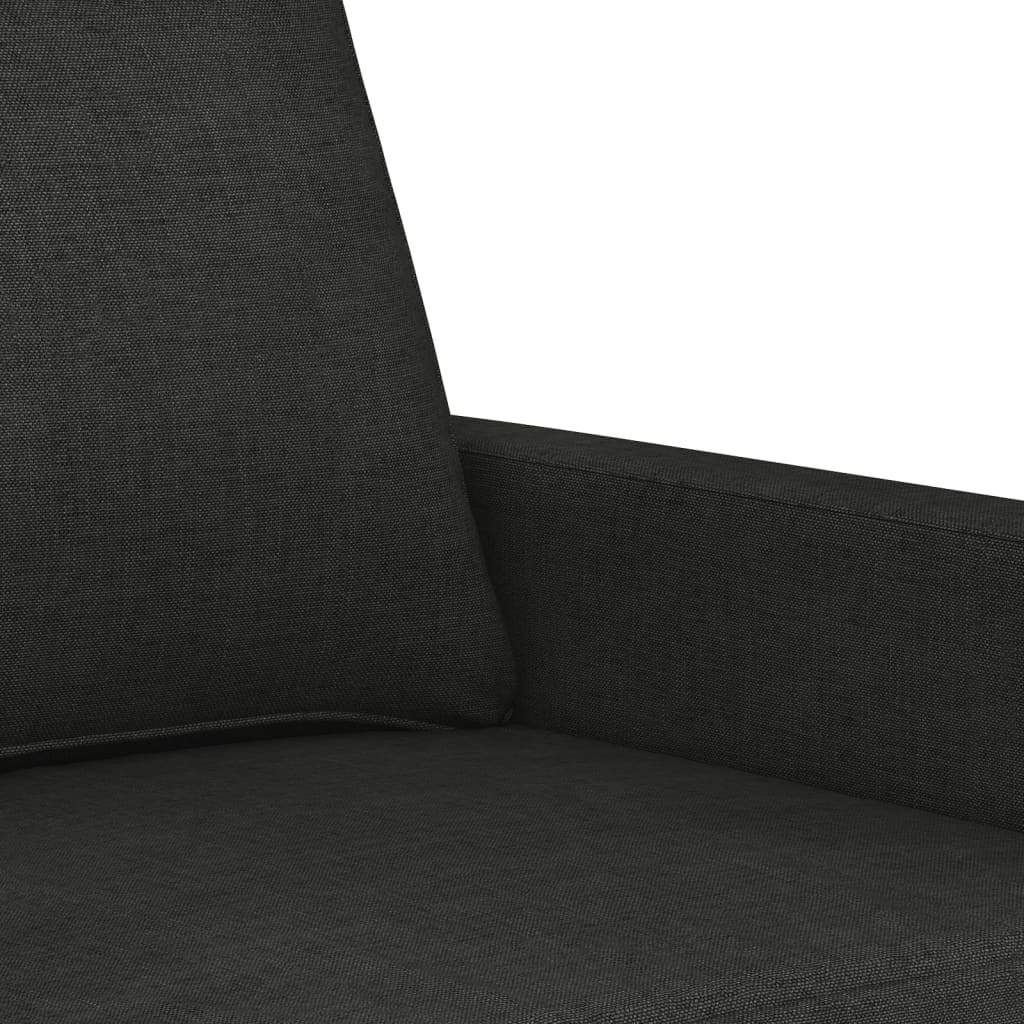 vidaXL Canapé à 2 places Noir 140 cm Tissu