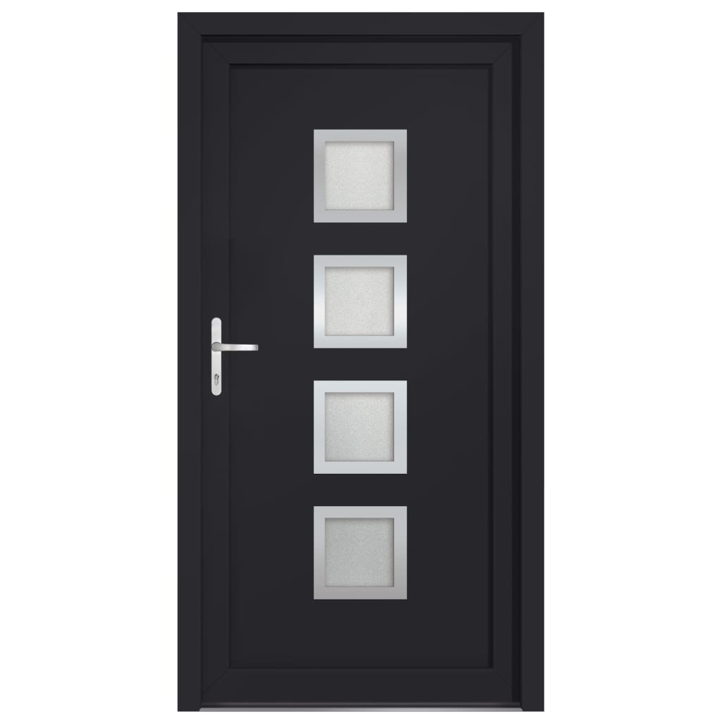 vidaXL Porte d'entrée anthracite 108x200 cm PVC