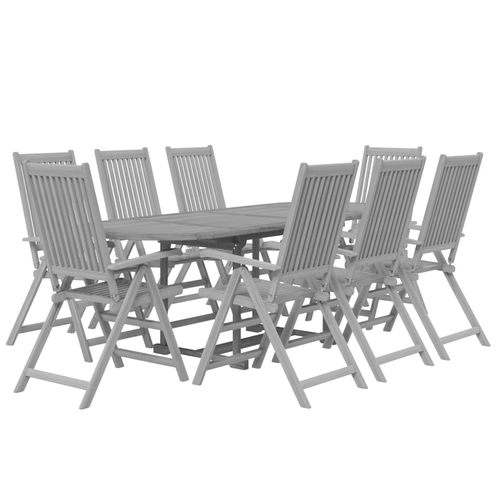 vidaXL Ensemble à manger de jardin 9 pcs bois d'acacia solide