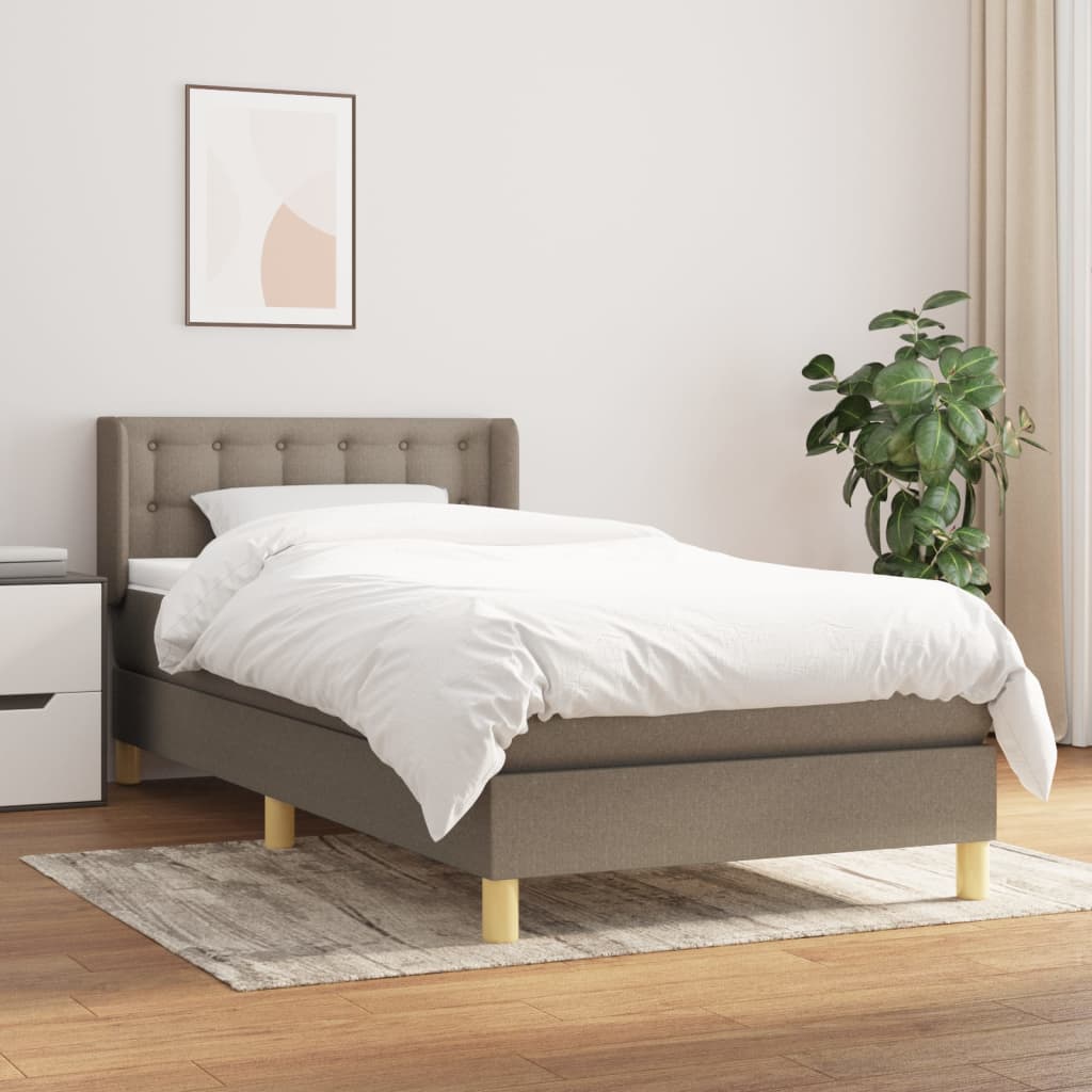 vidaXL Sommier à lattes de lit avec matelas Taupe 80x200 cm Tissu