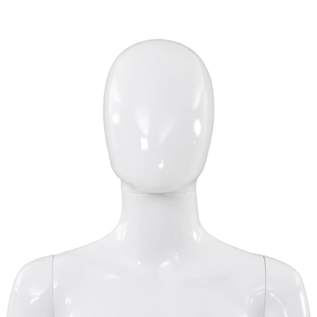 vidaXL Mannequin femme corps complet base verre Blanc brillant 175 cm