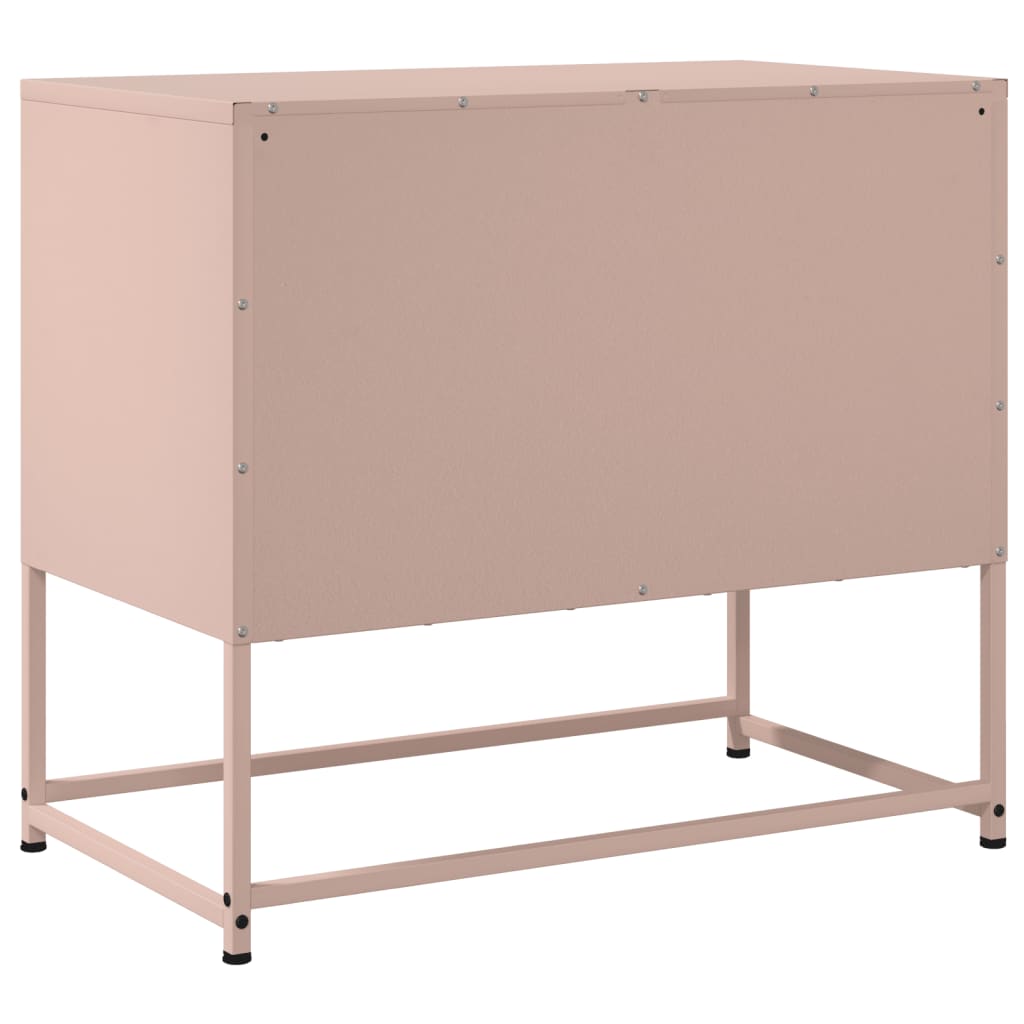 vidaXL Meuble TV rose 68,5x39x60,5 cm acier