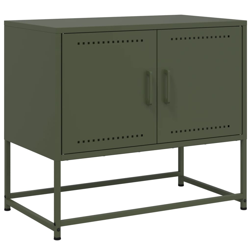 vidaXL Meuble TV vert olive 68,5x39x60,5 cm acier