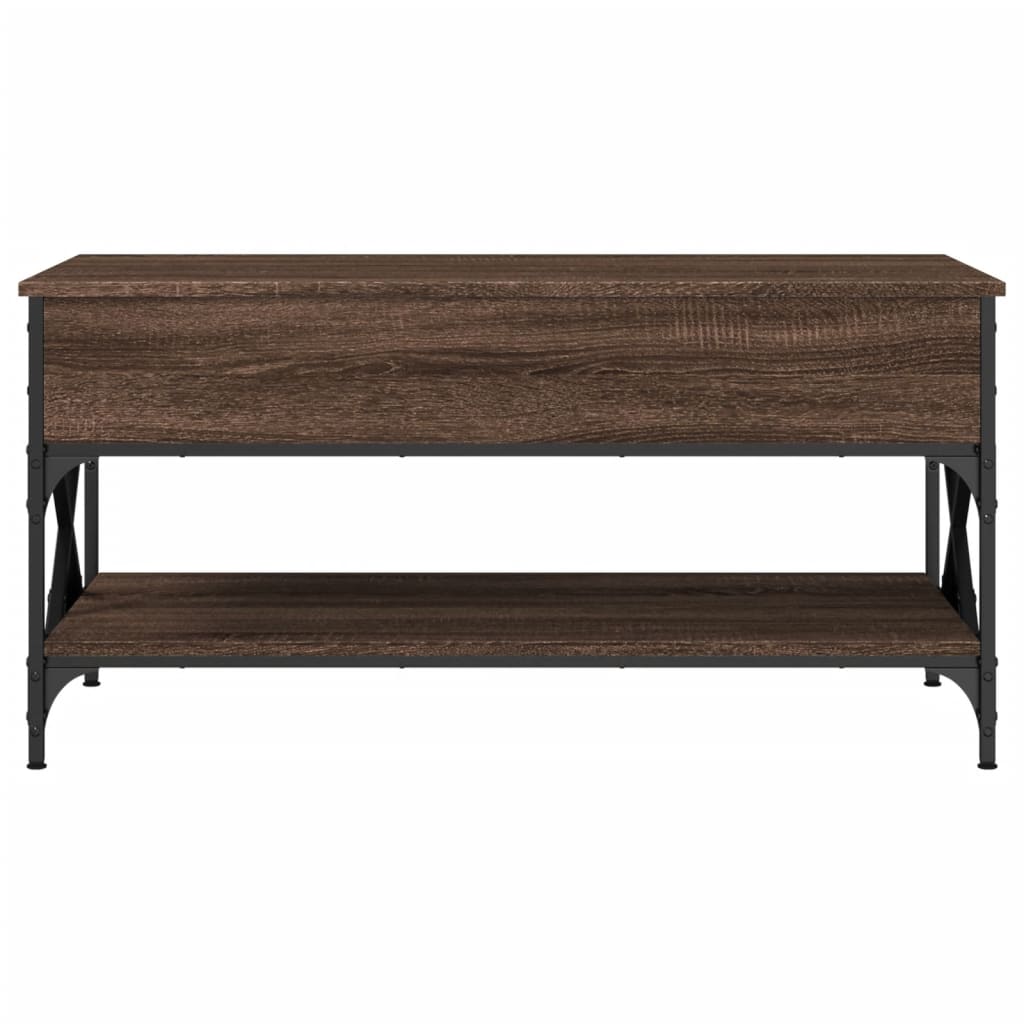vidaXL Table basse chêne marron 100x50x50cm bois d'ingénierie et métal
