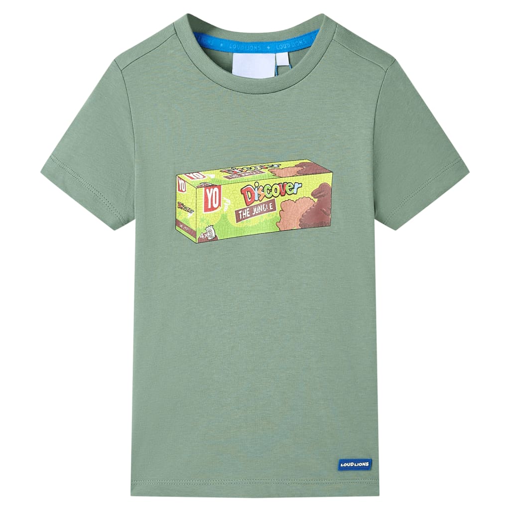 T-shirt pour enfants avec manches courtes kaki 116