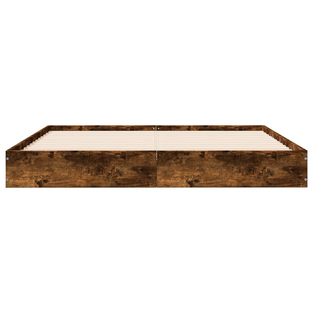 vidaXL Cadre de lit sans matelas chêne fumé 140x190 cm bois ingénierie