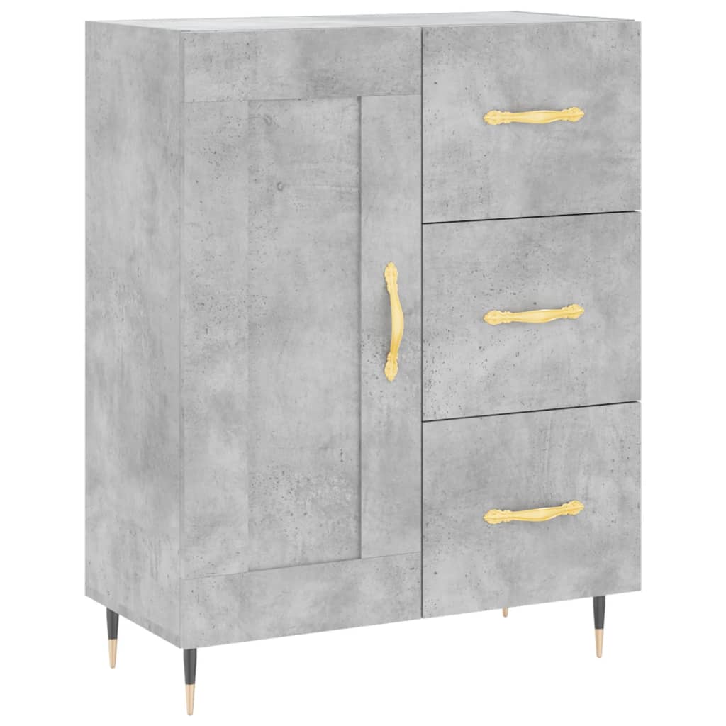 vidaXL Buffet haut Gris béton 69,5x34x180 cm Bois d'ingénierie