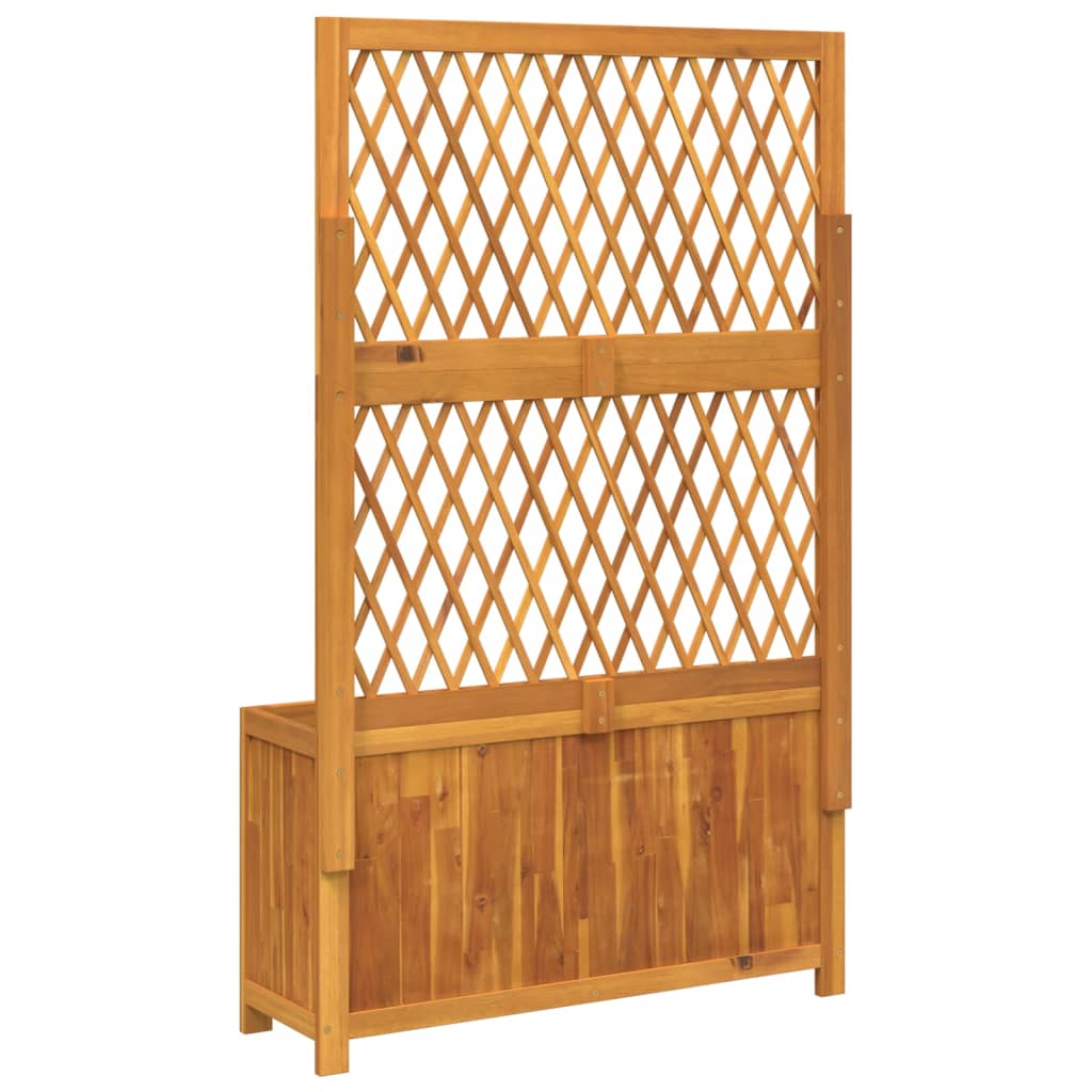 vidaXL Jardinière avec treillis 100x32x165 cm bois massif d'acacia