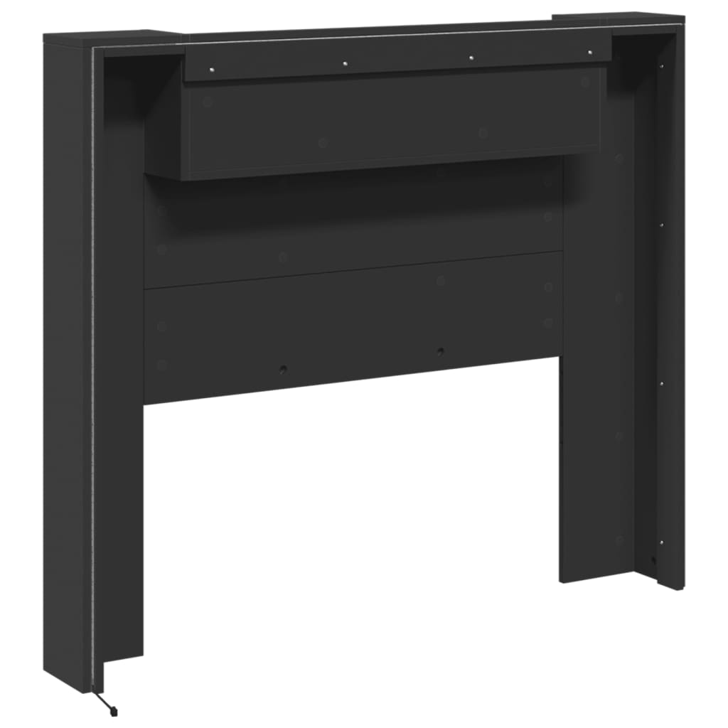 vidaXL Armoire tête de lit avec LED noir 120x16,5x103,5 cm