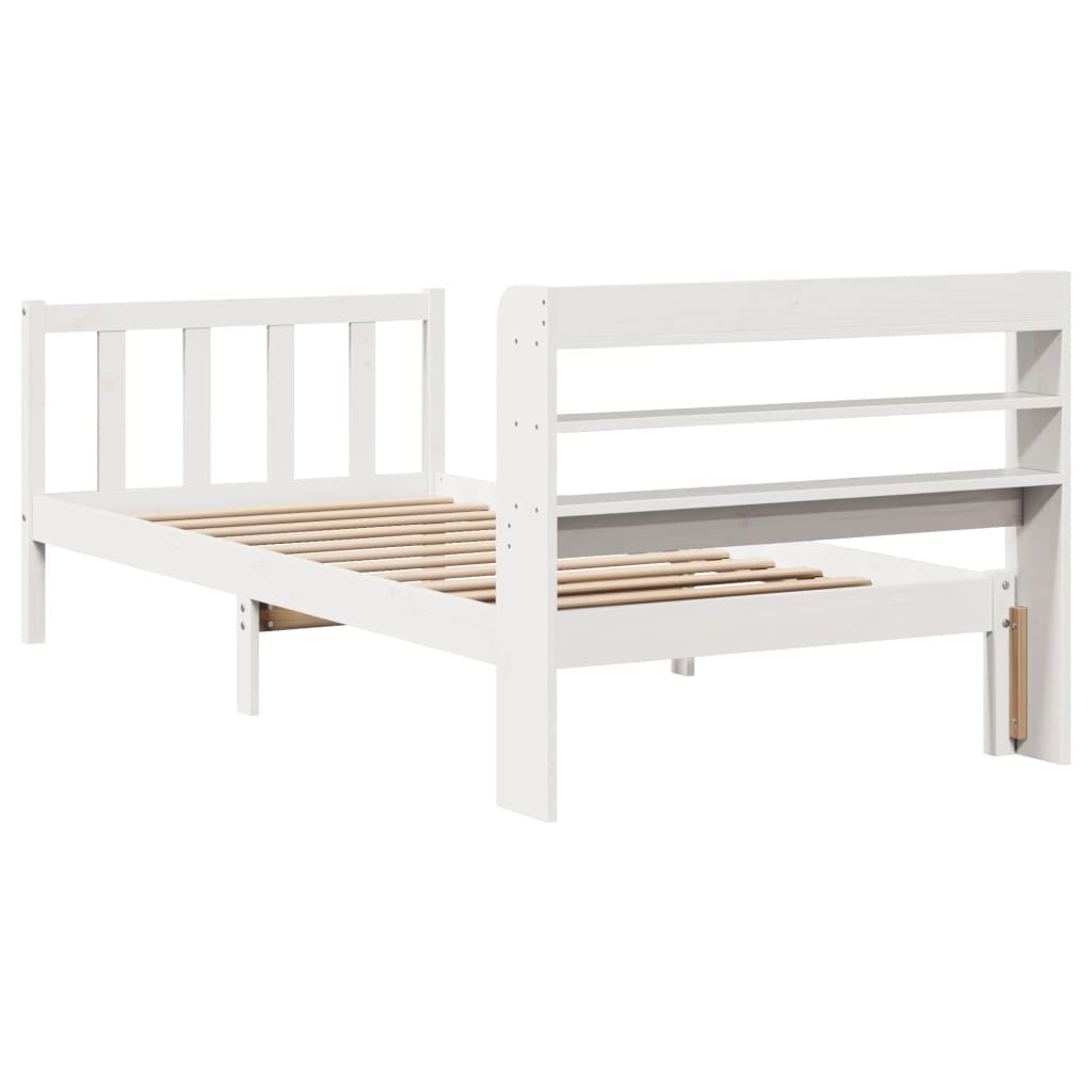 vidaXL Cadre de lit sans matelas blanc 90x200 cm bois de pin massif