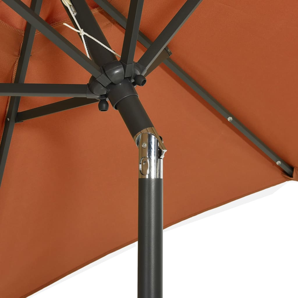 vidaXL Parasol avec lumières LED Terre cuite 200x211 cm Aluminium