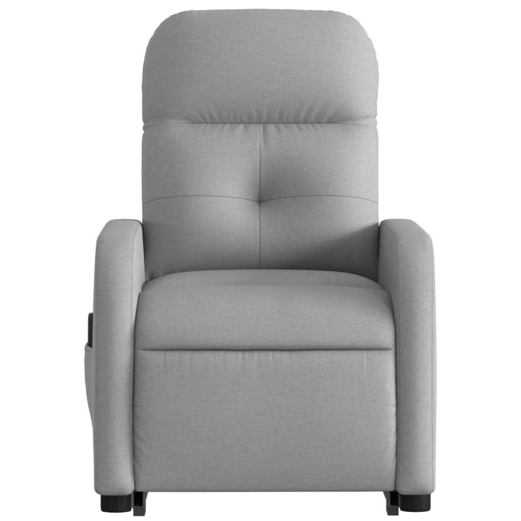 vidaXL Fauteuil inclinable de massage électrique Gris clair Tissu