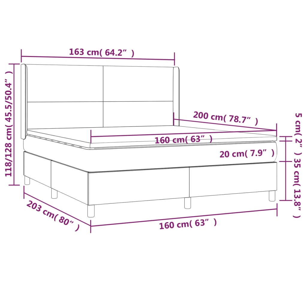 vidaXL Sommier à lattes de lit et matelas Bleu foncé 160x200cm Velours