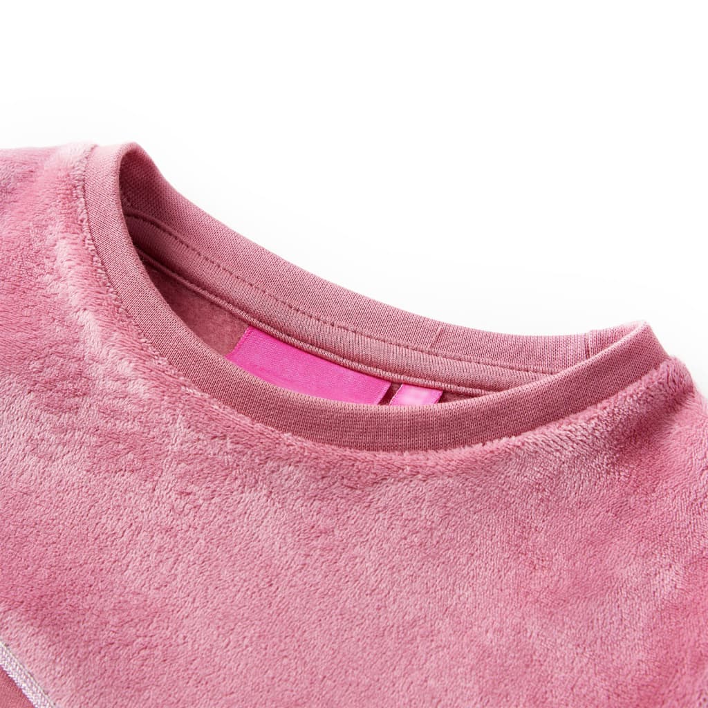 Sweatshirt pour enfants velours patchwork framboise 116