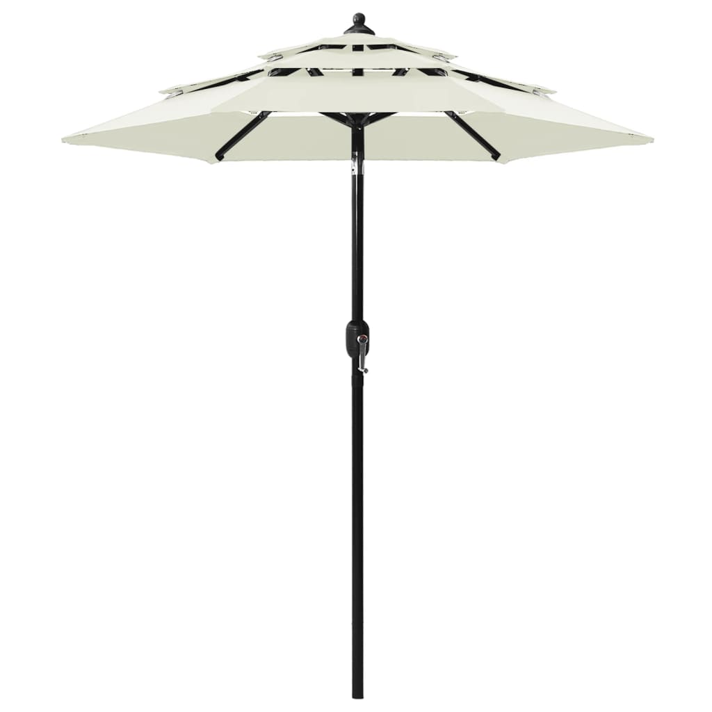 vidaXL Parasol de jardin à 3 niveaux avec mât en aluminium sable 2 m