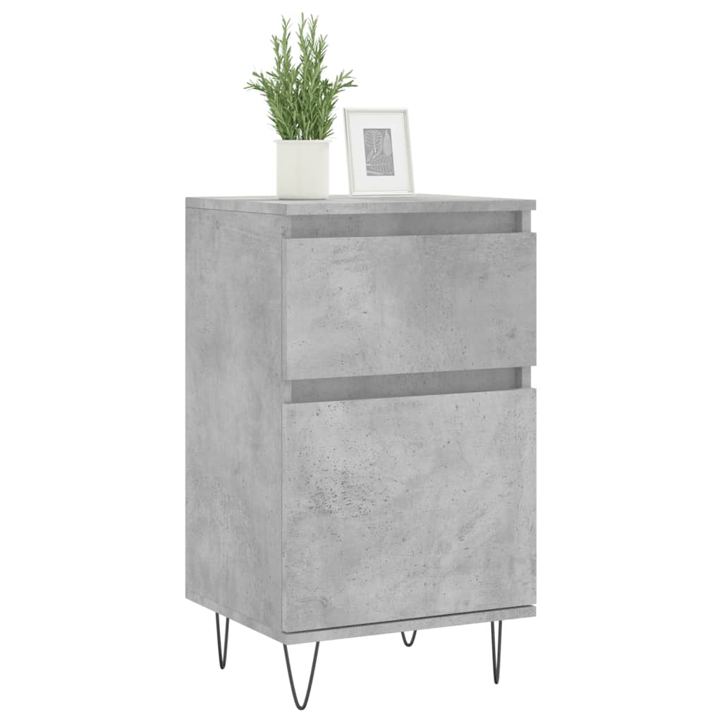 vidaXL Buffets 2 pcs gris béton 40x35x70 cm bois d'ingénierie