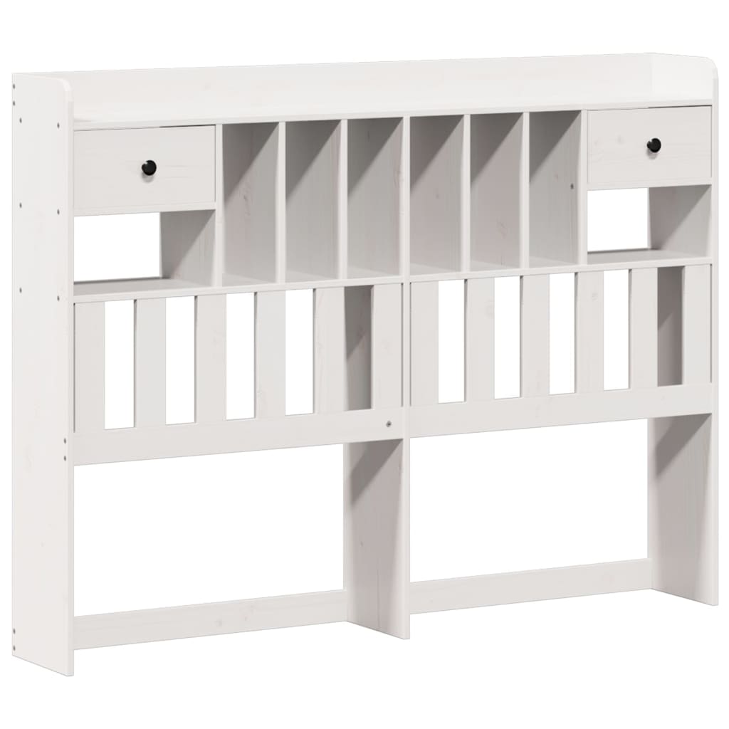 vidaXL Lit bibliothèque sans matelas blanc 120x190 cm bois pin massif