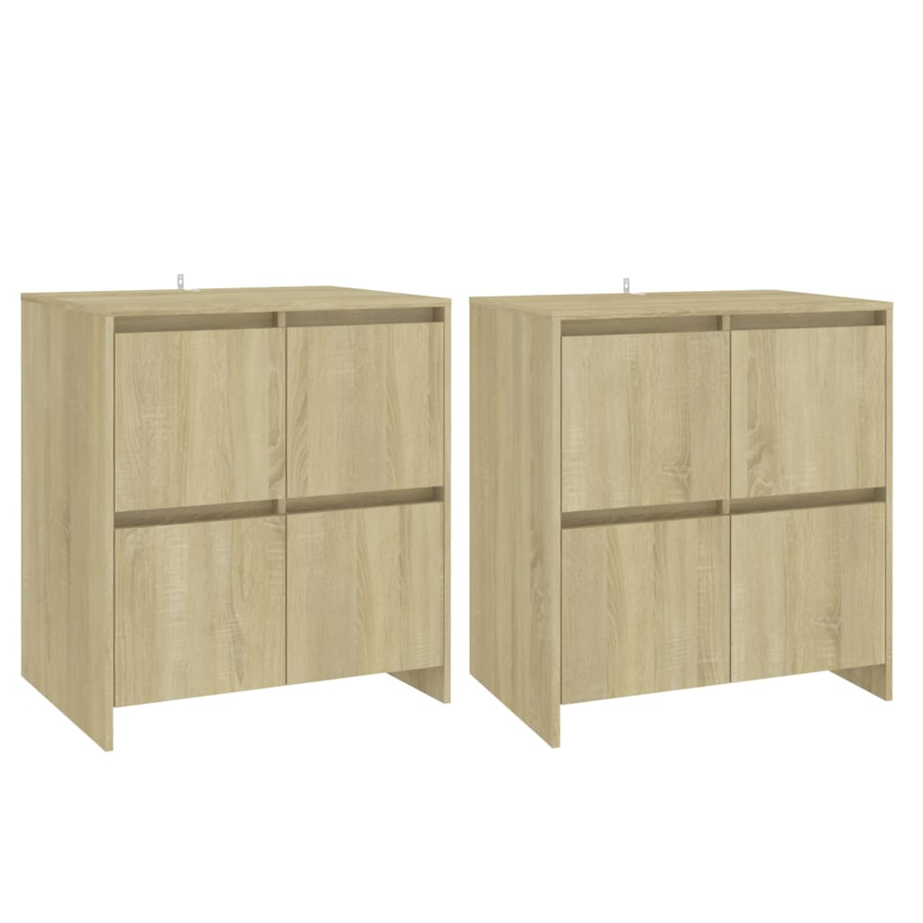 vidaXL Buffets 2 pcs Chêne Sonoma 70x41x75 cm Bois d'ingénierie