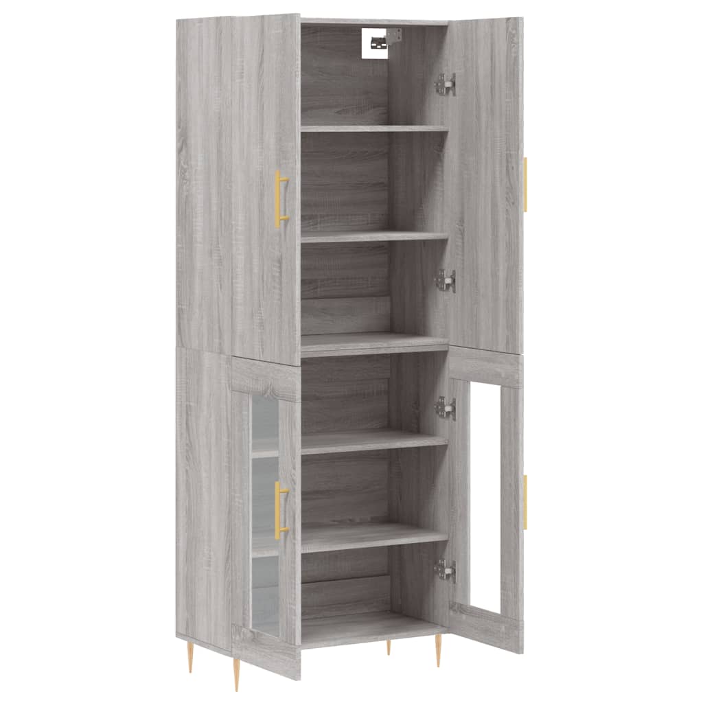 vidaXL Buffet haut Sonoma gris 69,5x34x180 cm Bois d'ingénierie