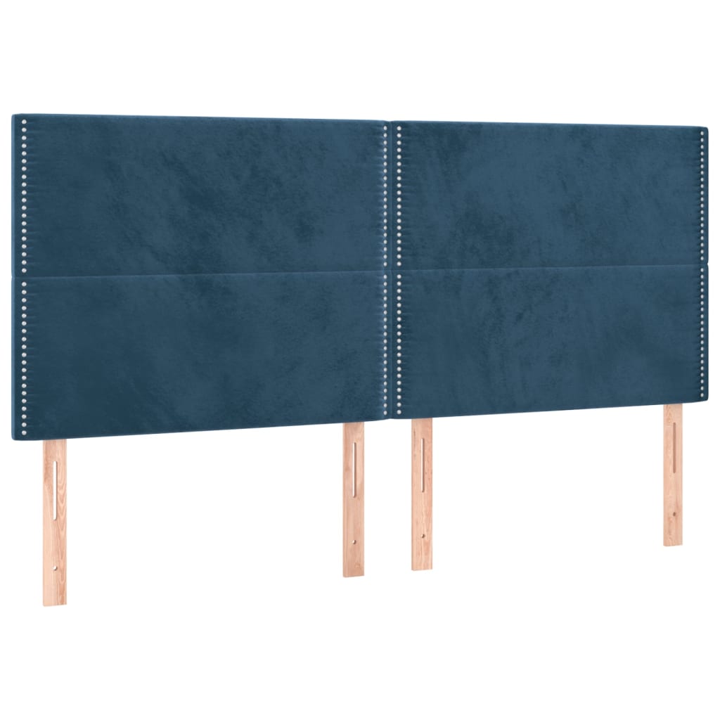 vidaXL Cadre de lit sans matelas bleu foncé 160x200 cm velours