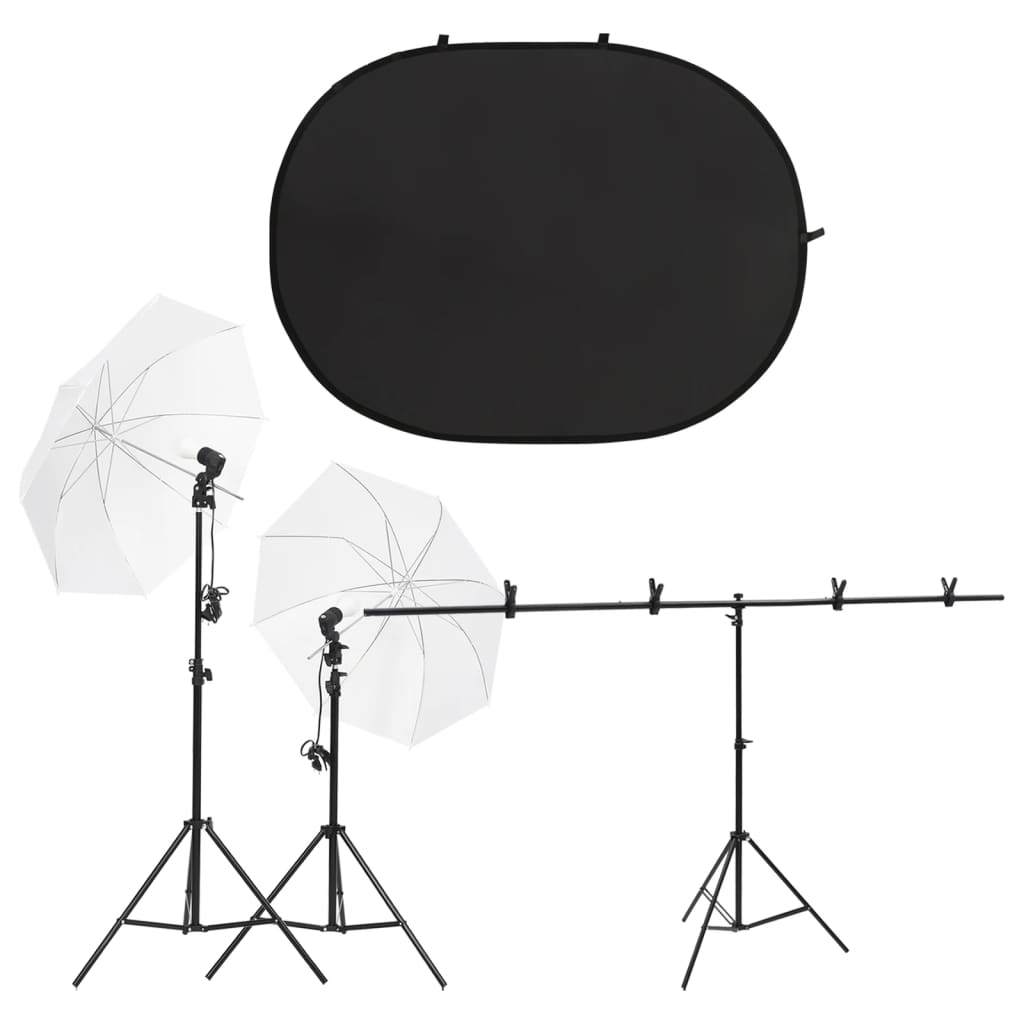 vidaXL Kit de studio photo avec éclairage et écran de fond