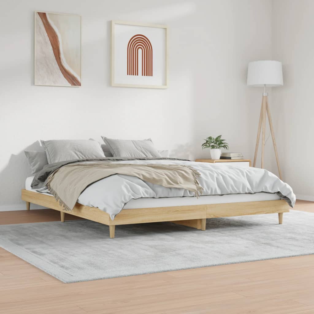 vidaXL Cadre de lit sans matelas chêne sonoma 140x200 cm