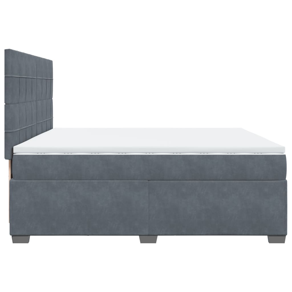 vidaXL Sommier à lattes de lit et matelas Gris foncé 200x200cm Velours