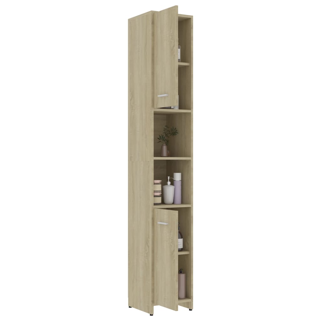 vidaXL Armoire de salle de bain Chêne sonoma 30x30x183,5 cm Aggloméré