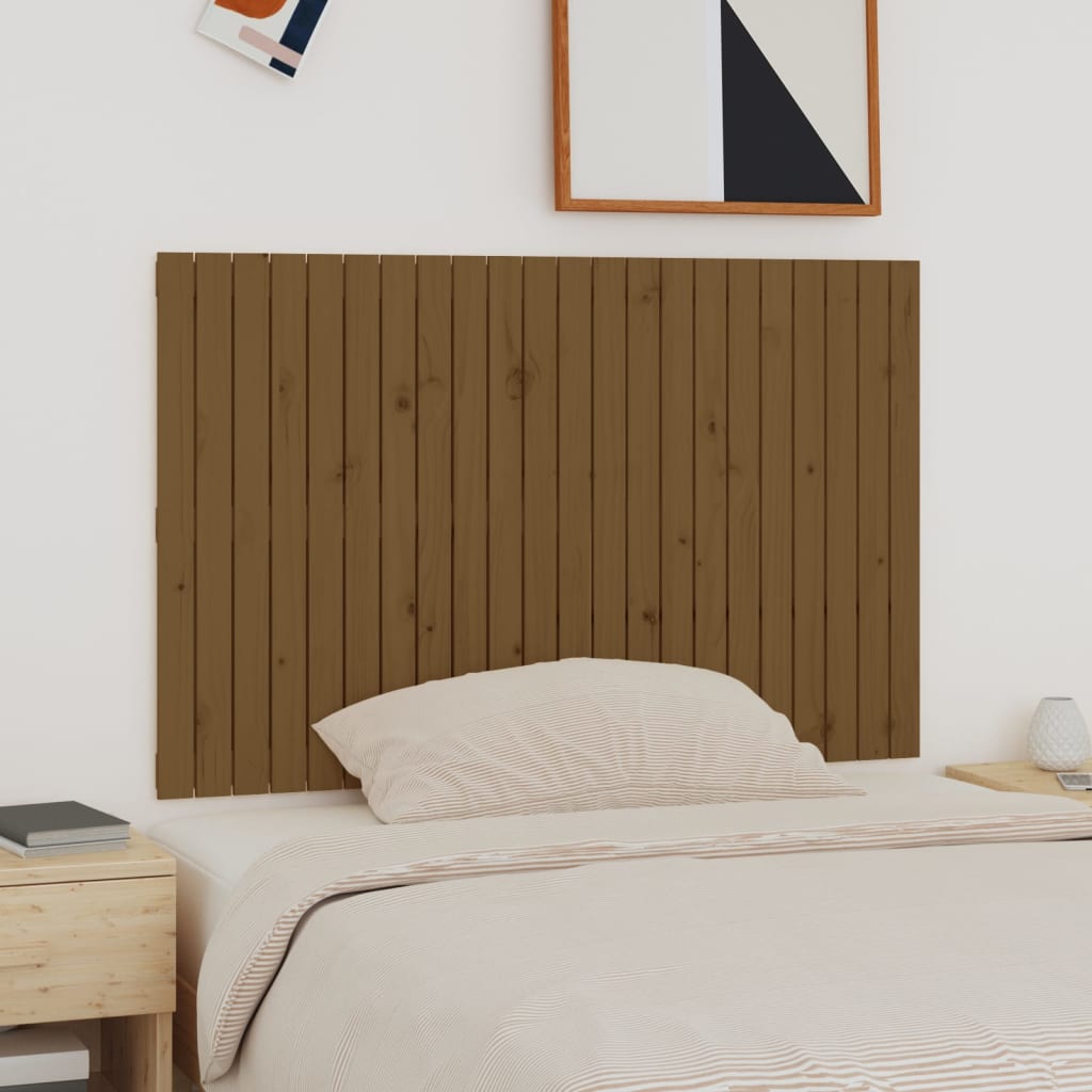 vidaXL Tête de lit murale Marron miel 140x3x90 cm Bois massif de pin