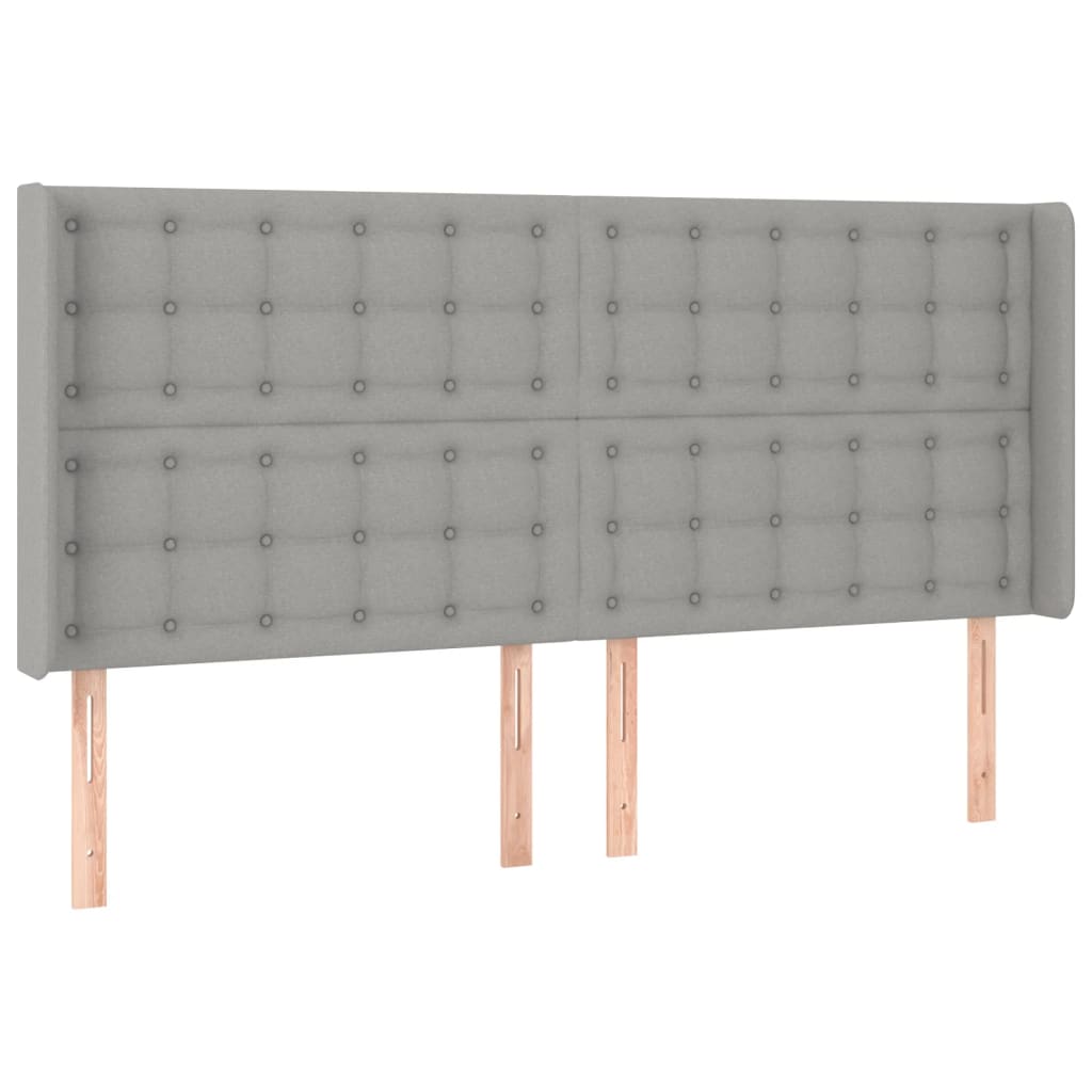 vidaXL Tête de lit à LED Gris clair 163x16x118/128 cm Tissu