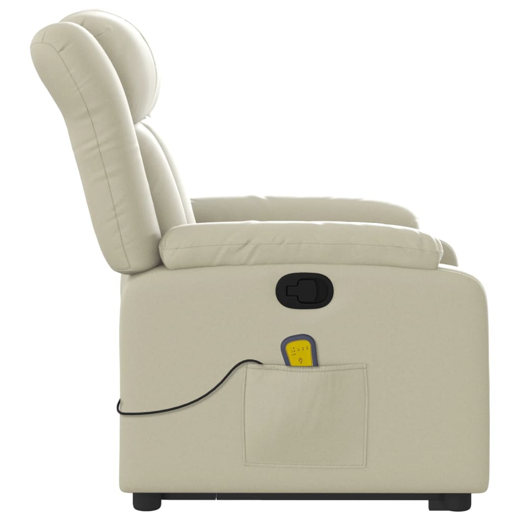 vidaXL Fauteuil inclinable de massage Crème Similicuir