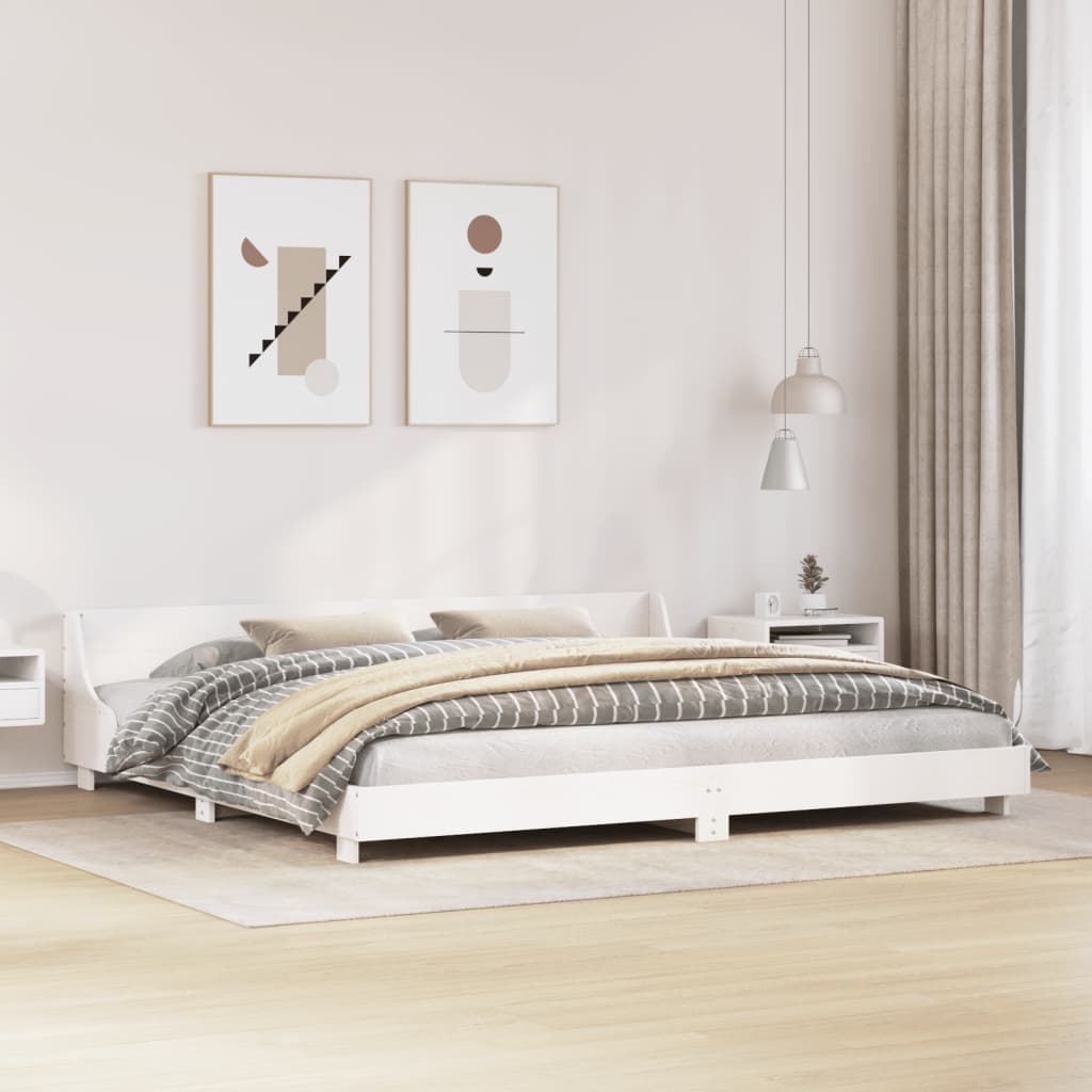 vidaXL Cadre de lit sans matelas blanc 180x200 cm bois massif de pin