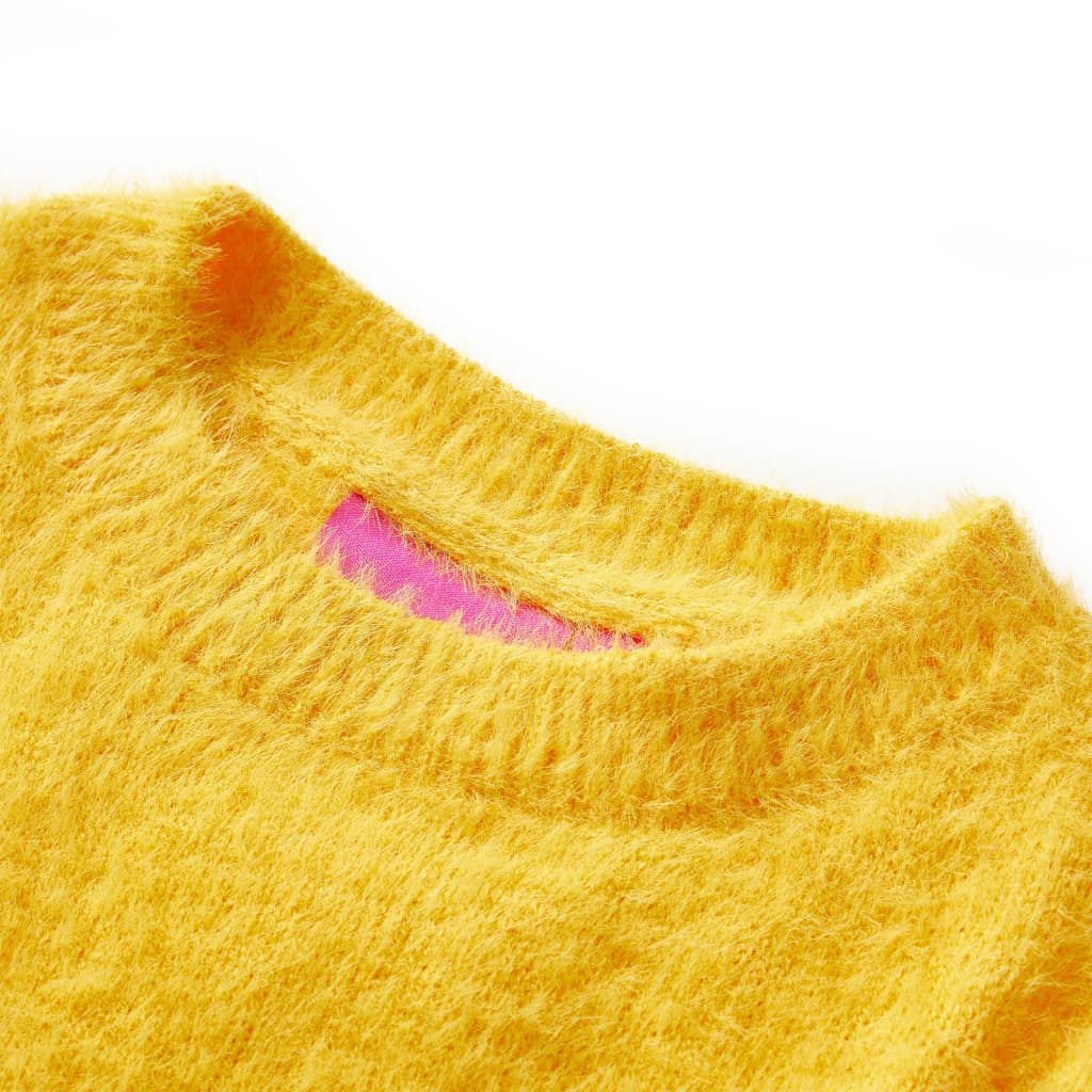 Pull-over tricoté pour enfants ocre foncé 128