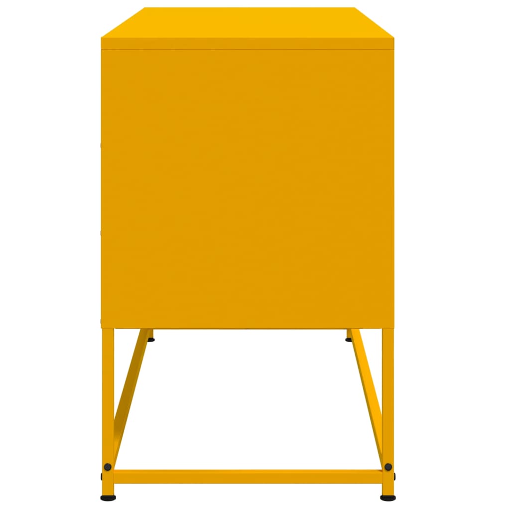 vidaXL Meuble TV jaune moutarde 100,5x39x60,5 cm acier