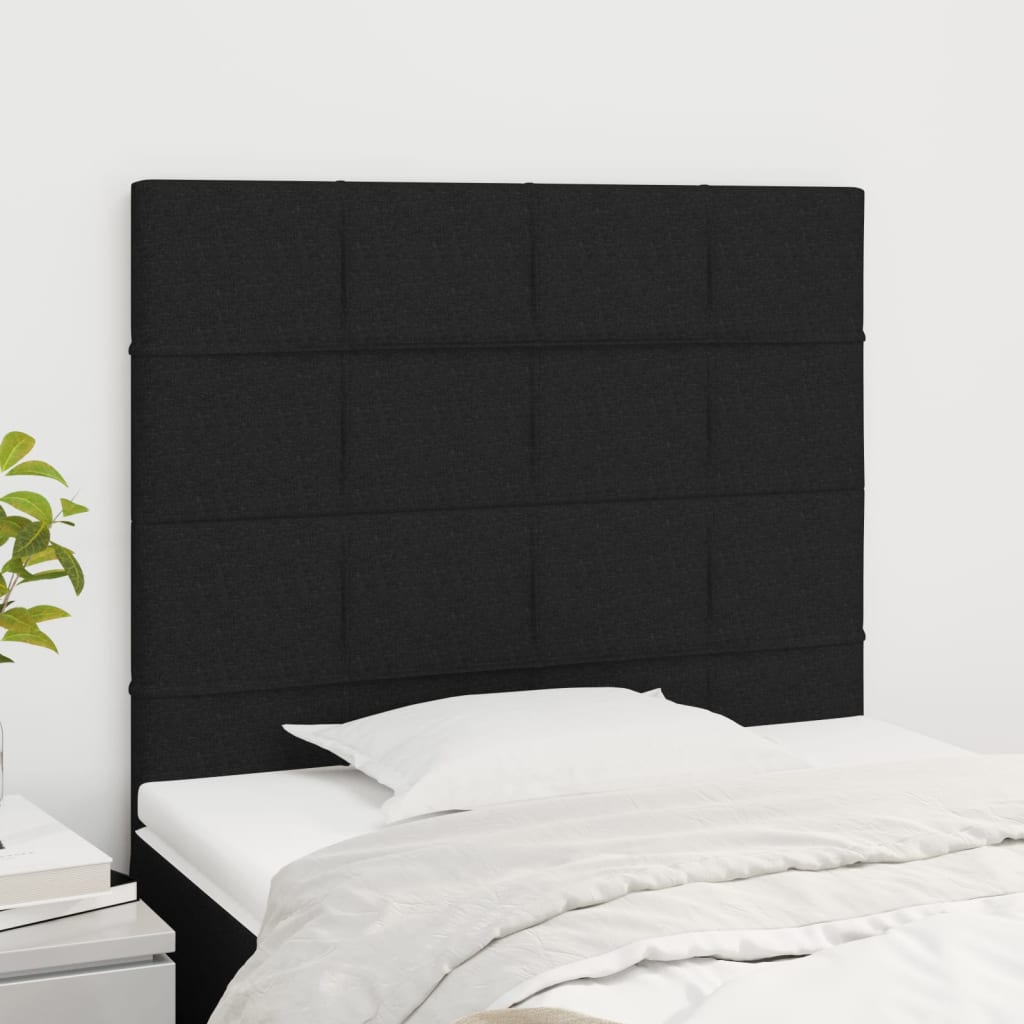 vidaXL Têtes de lit 2 pcs Noir 90x5x78/88 cm Tissu