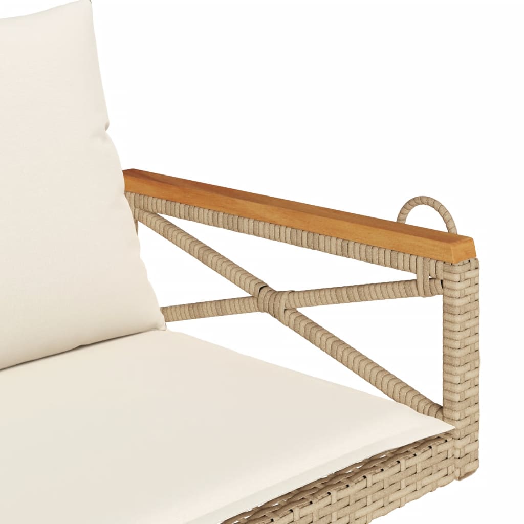 vidaXL Balancelle avec coussins beige 109x62x40 cm résine tressée