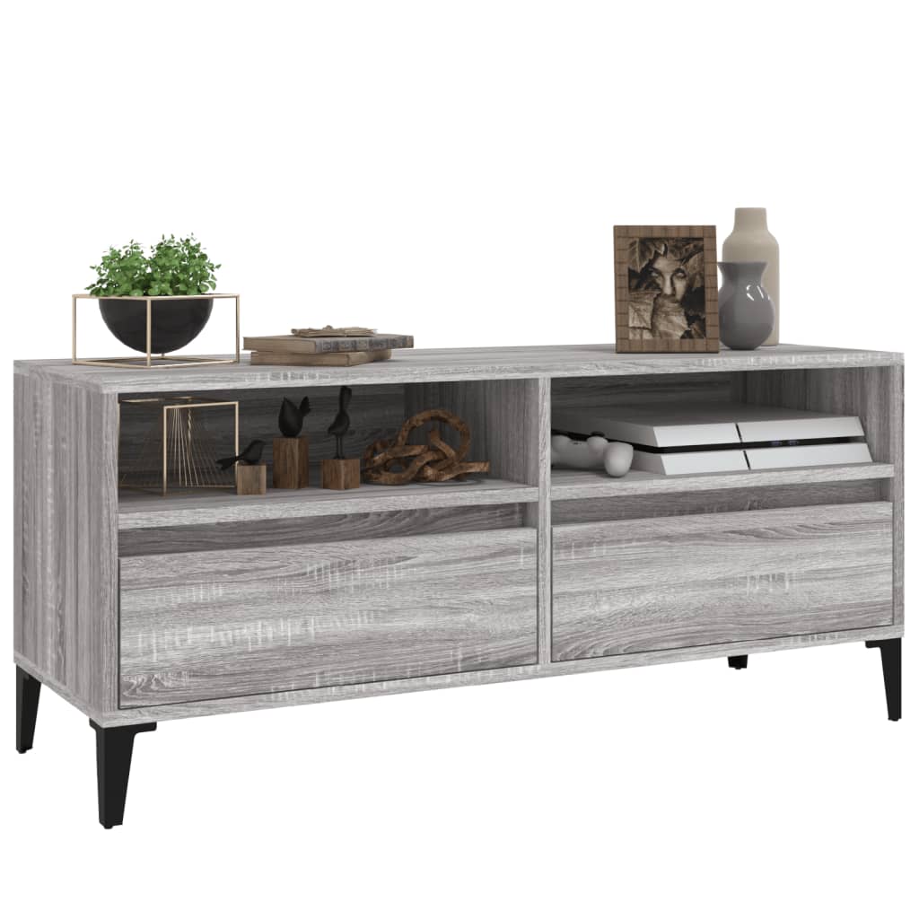 vidaXL Meuble TV sonoma gris 100x34,5x44,5 cm bois d'ingénierie