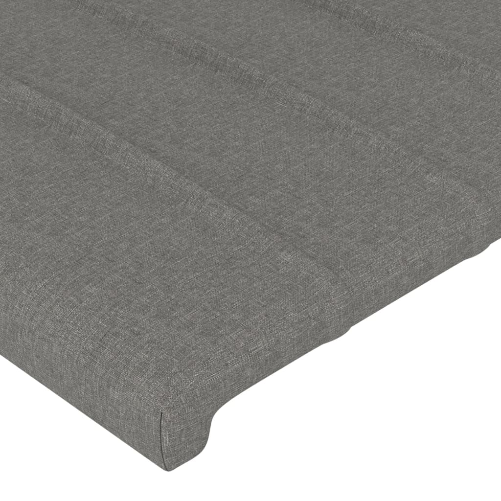 vidaXL Tête de lit à LED Gris foncé 200x5x78/88 cm Tissu