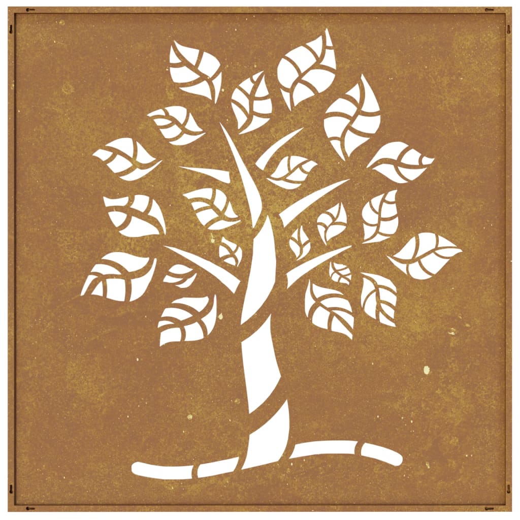 vidaXL Décoration murale jardin 55x55 cm acier corten design d'arbre