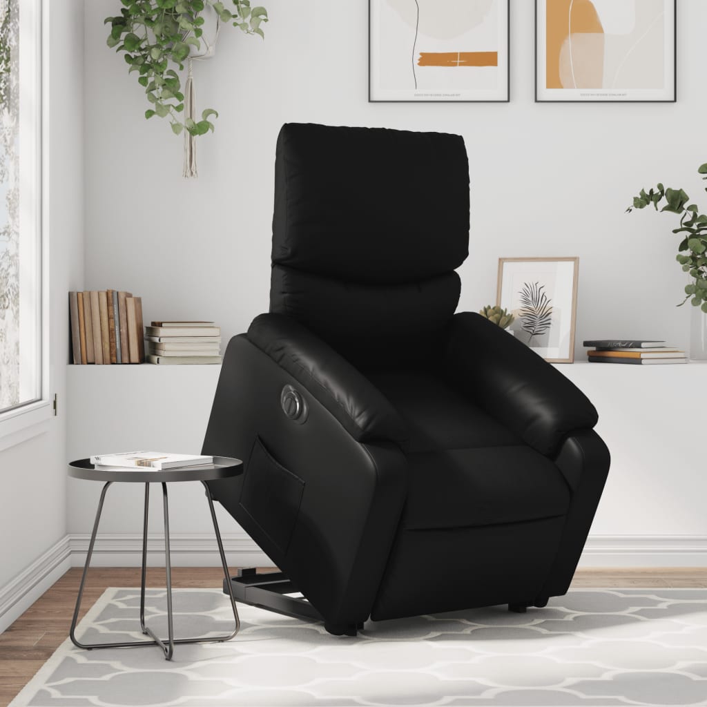 vidaXL Fauteuil inclinable électrique noir similicuir