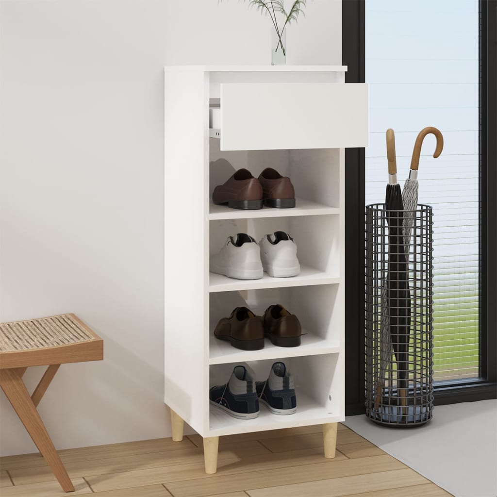 vidaXL Armoire à chaussures Blanc brillant 40x36x105cm Bois ingénierie