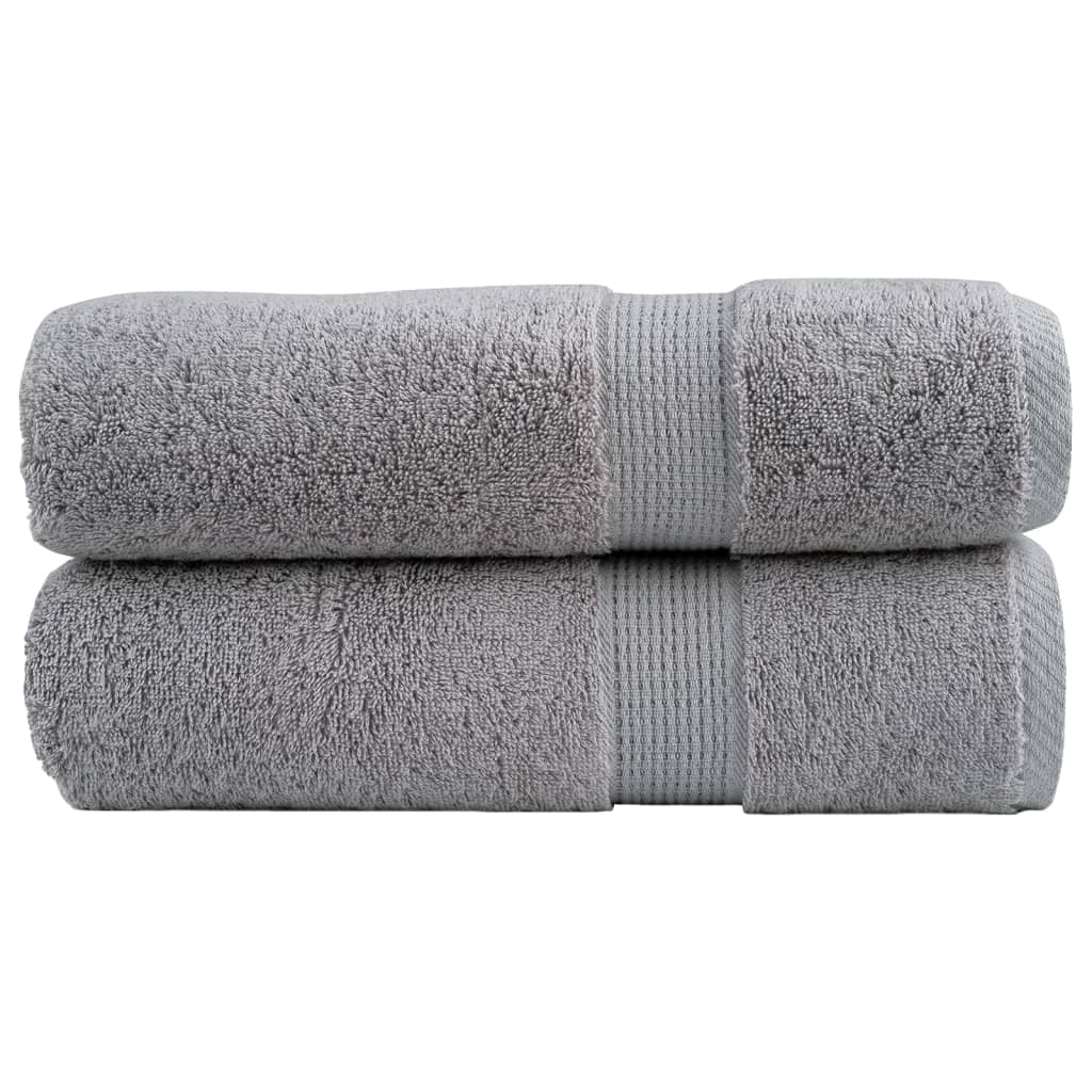 vidaXL Serviettes de douche de qualité supérieure SOLUND 2 pcs gris