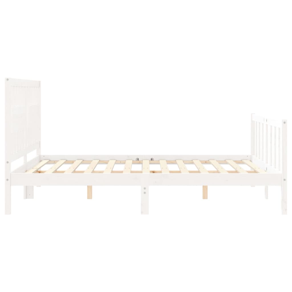 vidaXL Cadre de lit sans matelas blanc bois de pin massif