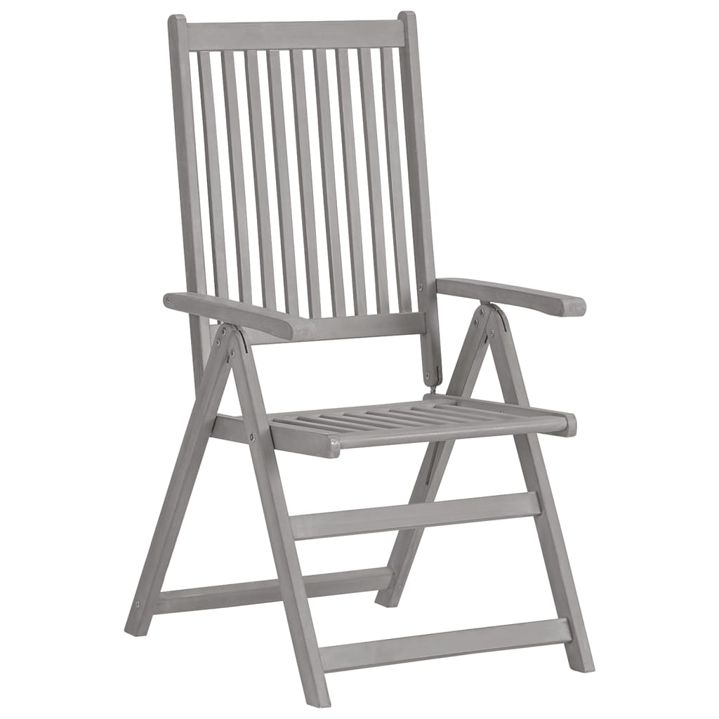 vidaXL Chaises inclinables de jardin lot de 3 et coussins Bois acacia