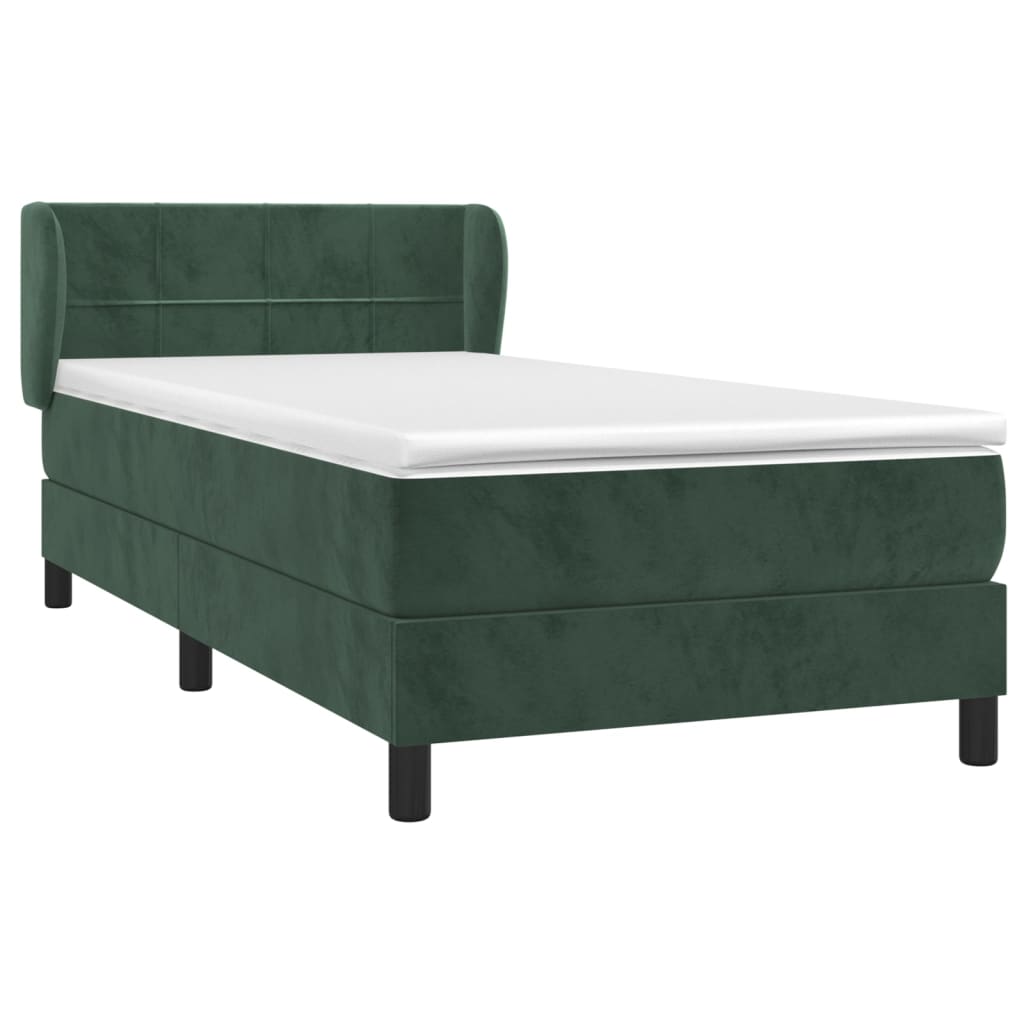 vidaXL Sommier à lattes de lit avec matelas Vert foncé 90x200 cm