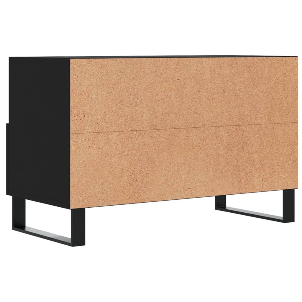 vidaXL Meuble TV Noir 80x36x50 cm Bois d'ingénierie