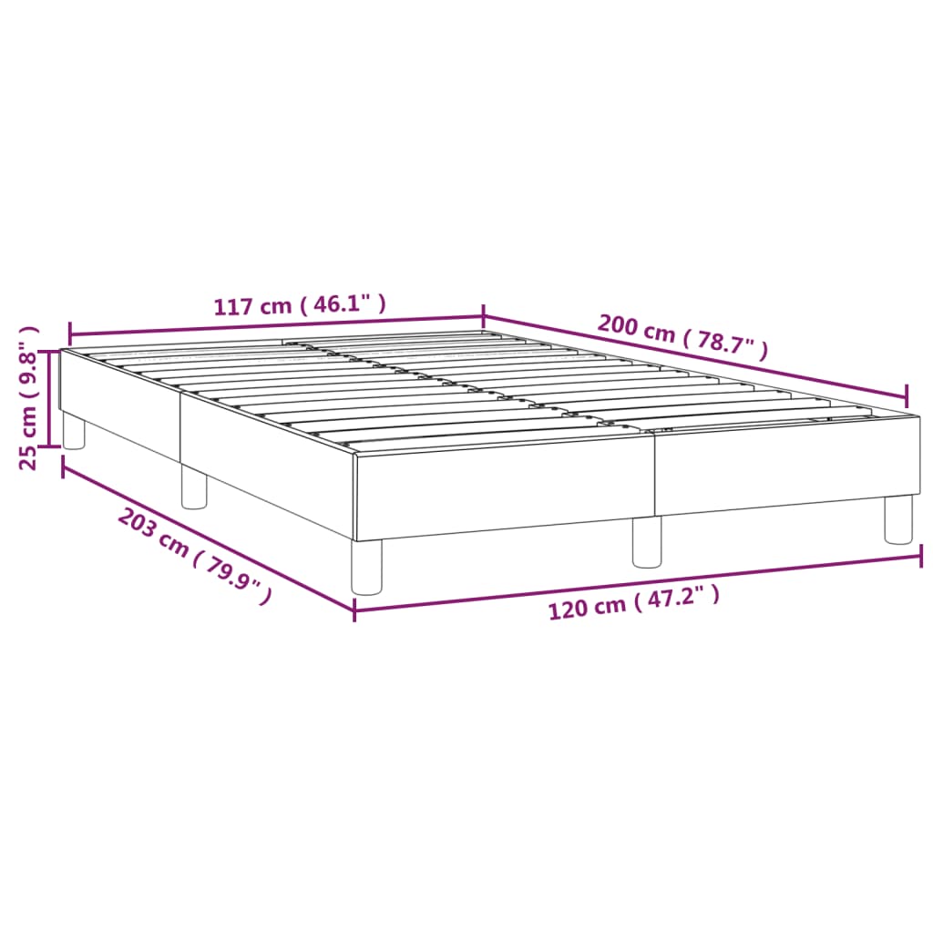 vidaXL Cadre de lit Gris 120x200 cm Similicuir