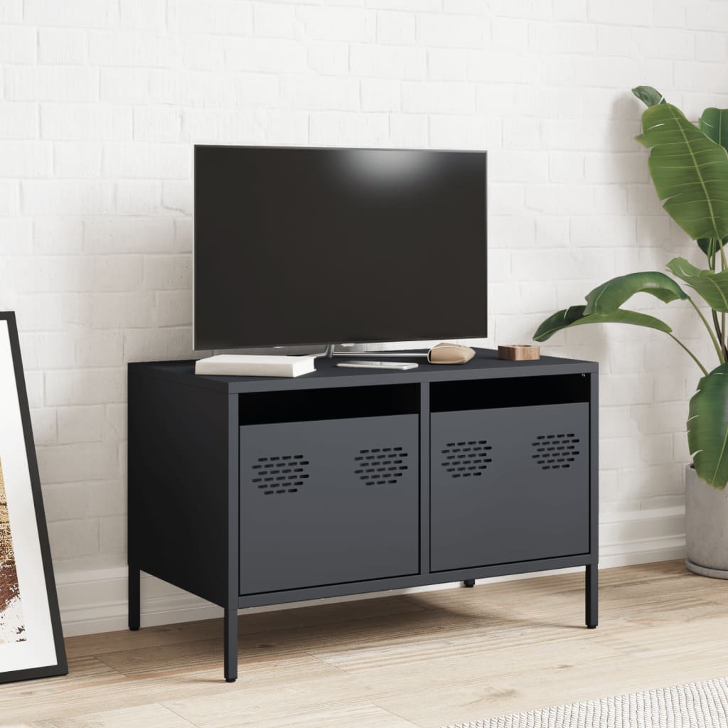 vidaXL Meuble TV anthracite 68x39x43,5 cm acier laminé à froid