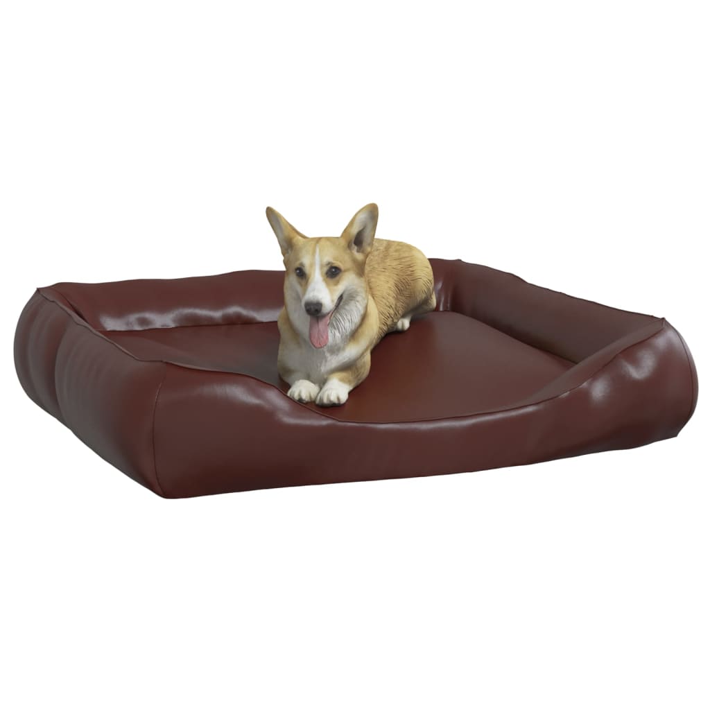 vidaXL Lit pour chien Marron 105x80x25 cm Similicuir